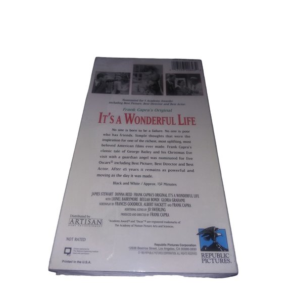 VTG It's a Wonderful Life VHS Sealed Tape 1993 Republic Pictures Holiday Movie - Picture 2 of 3
